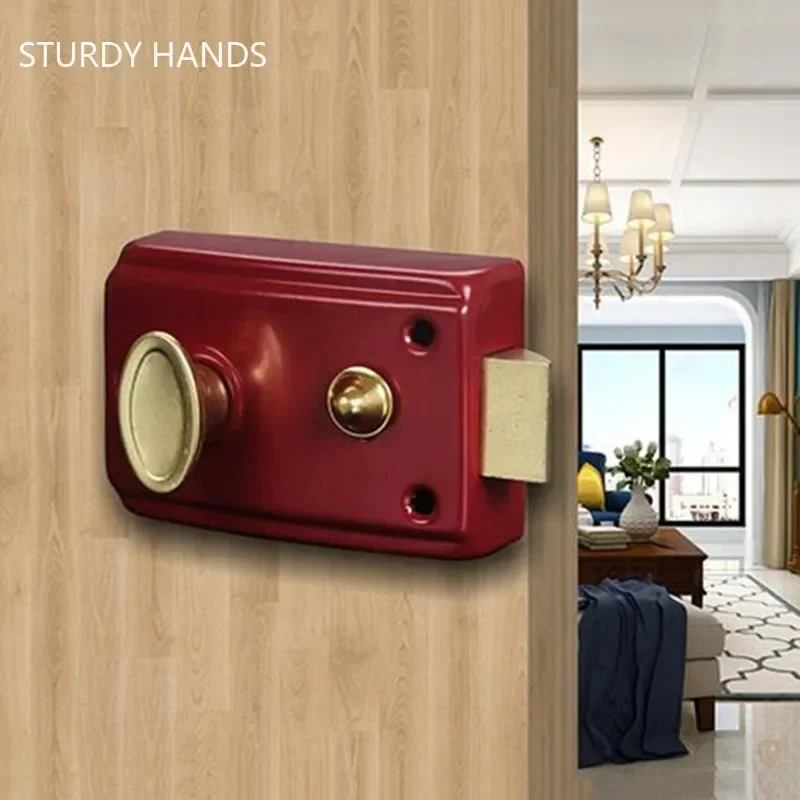 Furniture Hardware Lock - Exterior Door Retro Red Locks Security