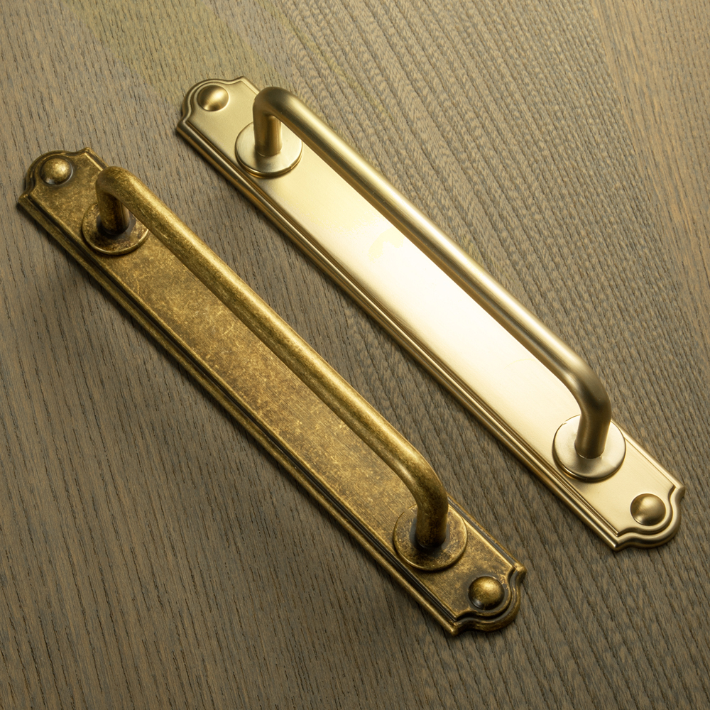 Furniture Hardware With Backplate - Goo-Ki Antique Brass Cabinet Knobs and