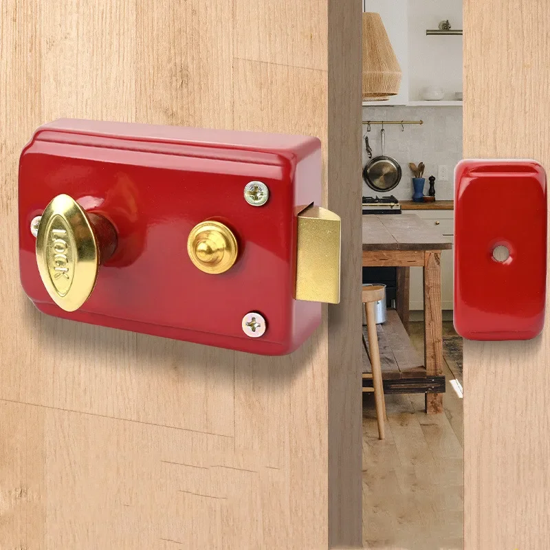 Exterior Door Retro Red Locks  - مراجعة Furniture Hardware Lock وسعره