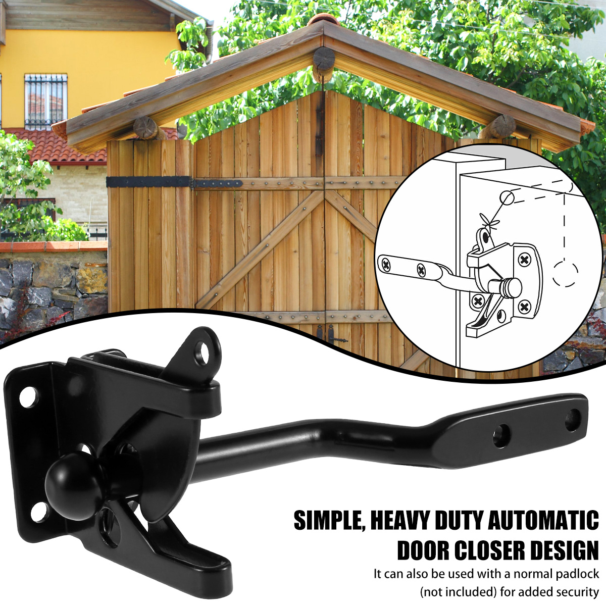 Self-Locking Gate Latch Carbon - مراجعة Barrel Bolt Slide وسعره