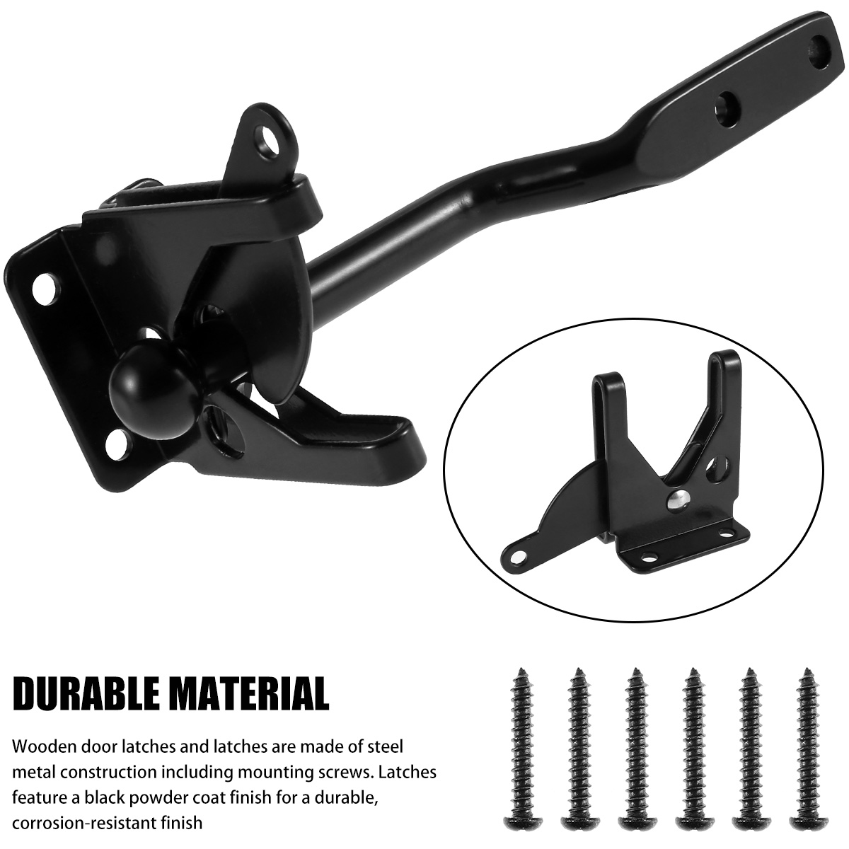 Self-Locking Gate Latch Carbon - مراجعة Barrel Bolt Slide وسعره