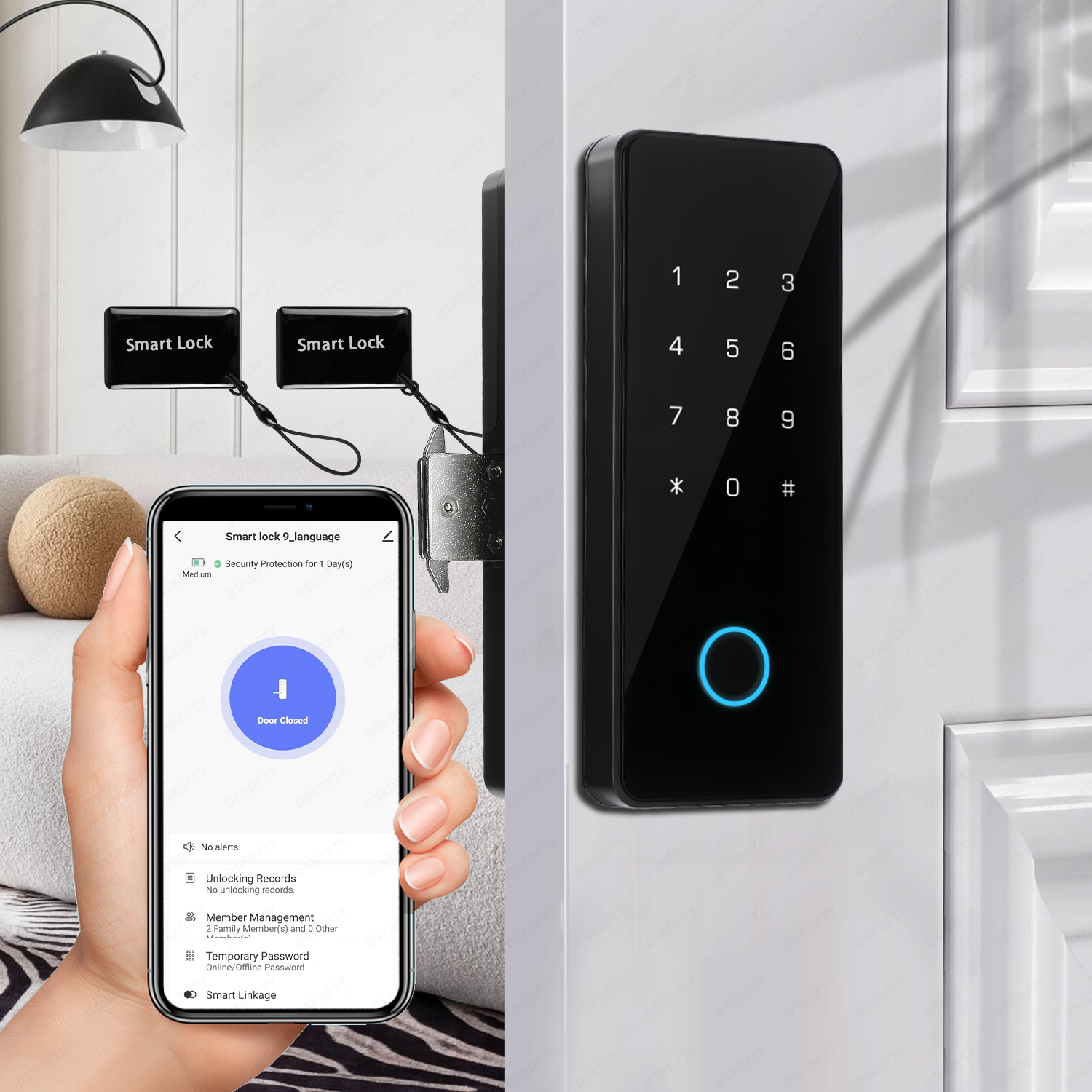 Smart Fingerprint Door Lock fo - مراجعة Furniture Sliding Door Hardware وسعره