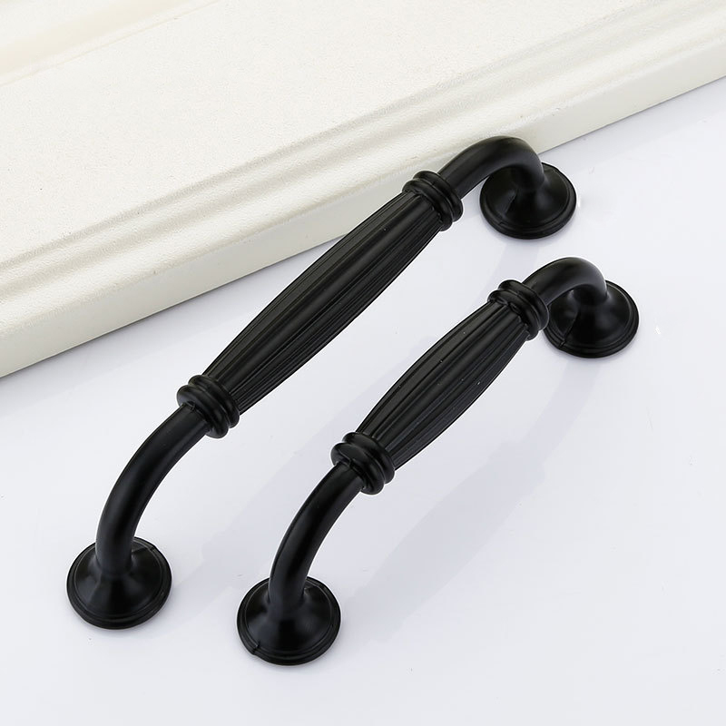 Black Aluminium Alloy Door Han - مراجعة Furniture Hardware Knobs وسعره
