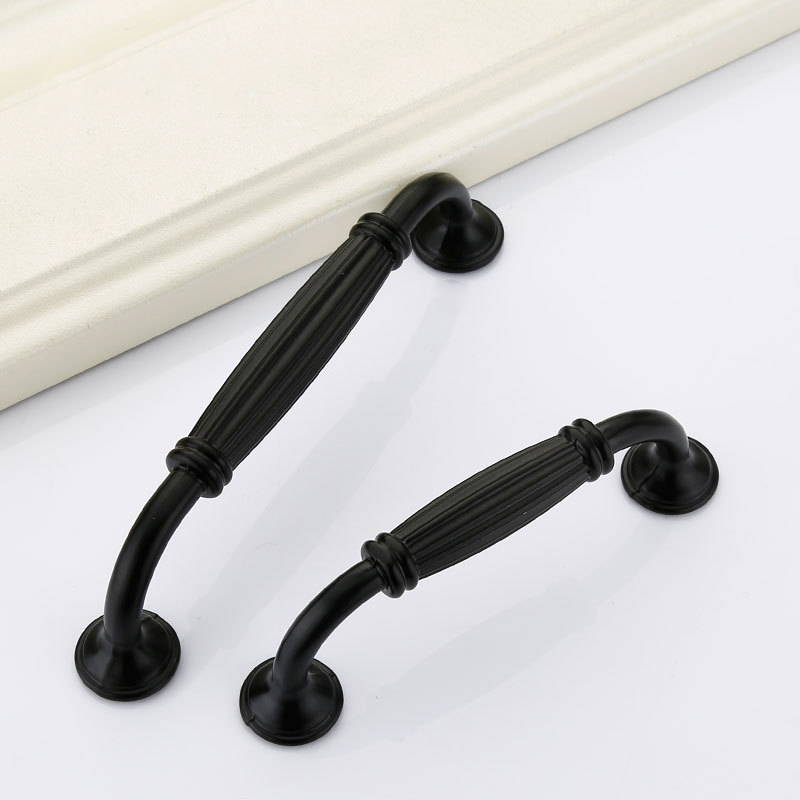 Black Aluminium Alloy Door Han - مراجعة Furniture Hardware Knobs وسعره