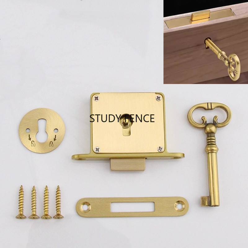 1PC Antique Metal Drawer Lock  - مراجعة Furniture Hardware Lock وسعره