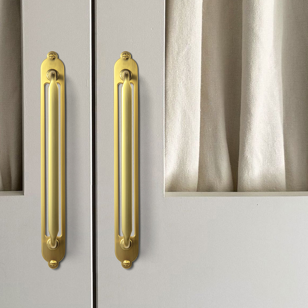 Goo-Ki Brushed Gold Zinc Alloy - مراجعة Furniture Hardware With Backplate وسعره