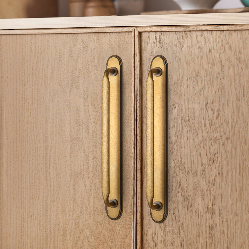 Goo-Ki Brushed Gold Zinc Alloy - مراجعة Furniture Hardware With Backplate وسعره